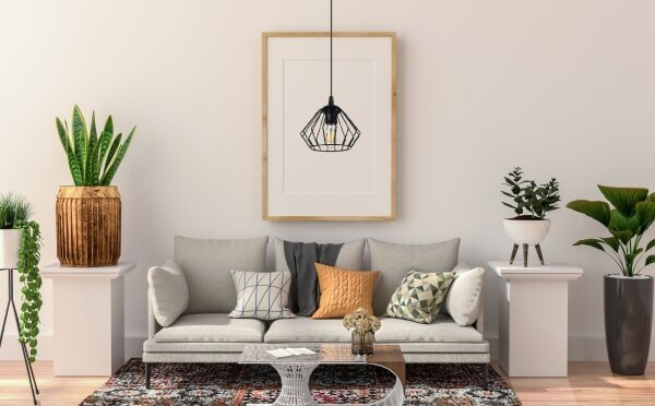 Lampadario a sospensione con filo CEED 1xE27/60W/230V nero