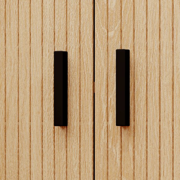HOMCOM Comodino, tavolino, stile scandinavo con 2 porte scorrevoli e piedi in acciaio 48 x 40 x 48 cm, effetto legno