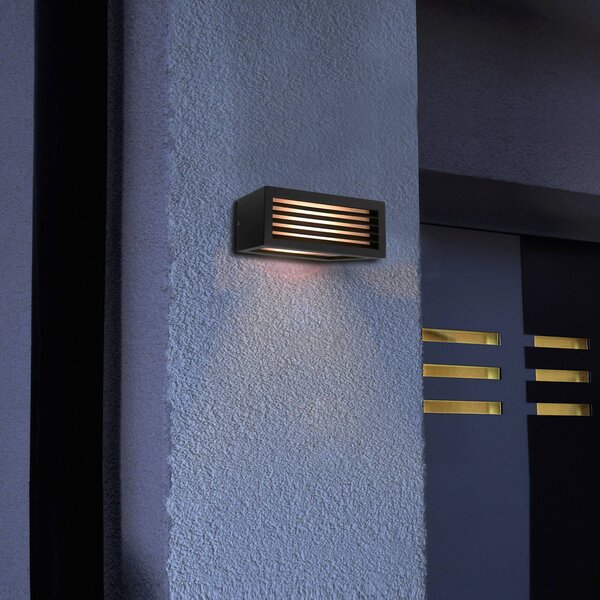Deko-Light Applique da esterni Rilongo, dimmerabile, Nero, Alluminio, Moderno, Applique da esterni