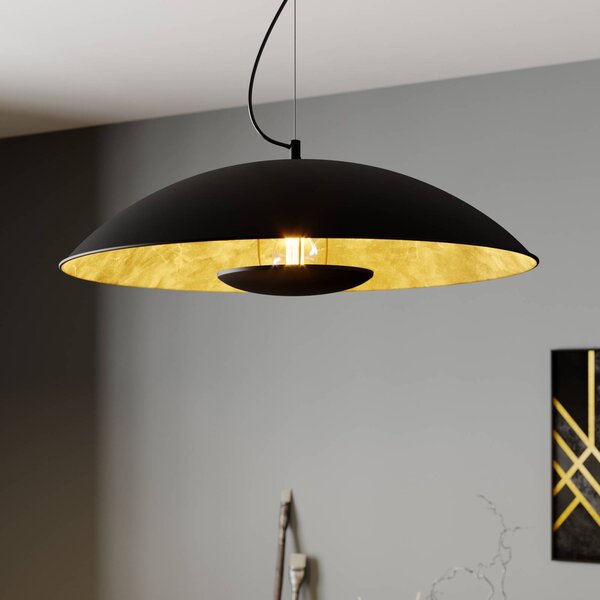 Lindby Emilienne lampada a sospensione, nero, color oro, Ø 60 cm