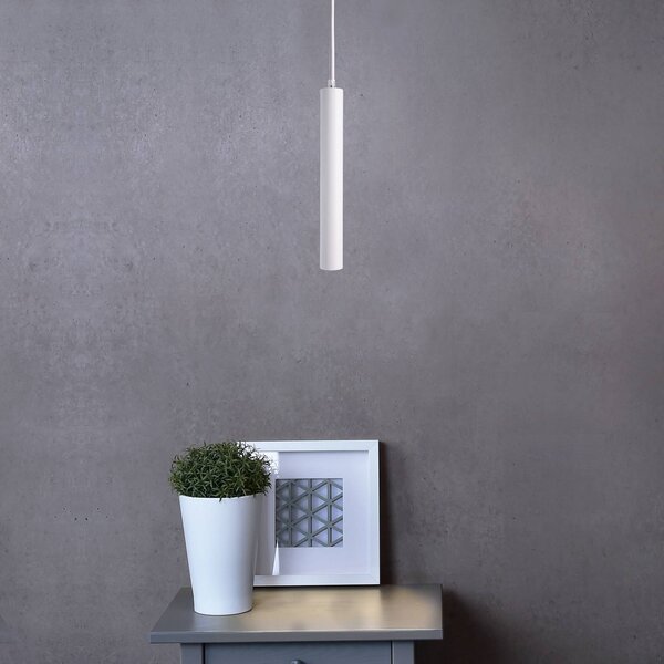 Deko-Light Lampada LED a sospensione Slim, bianca, alluminio, 2.700 K dimmerabile, Bianco / Opale, Soggiorno / Sala da pranzo, Alluminio, Moderno