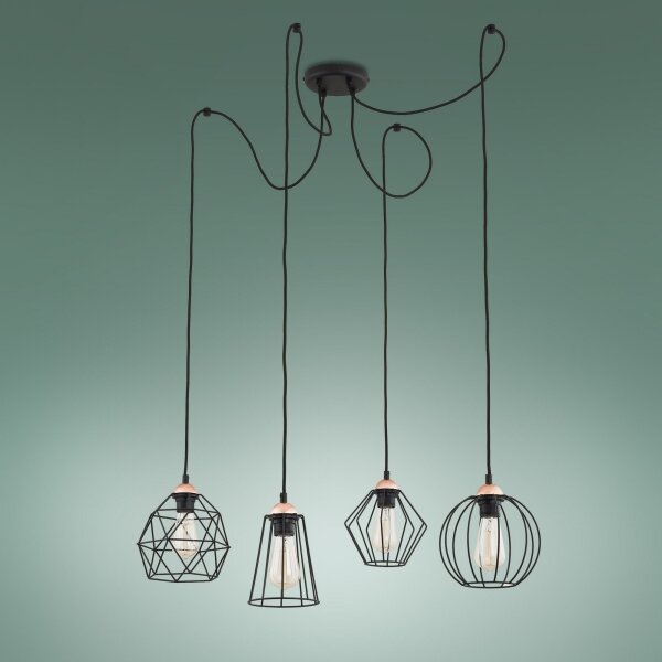 Lampadario a sospensione con filo GALAXY 4xE27/60W/230V ragno
