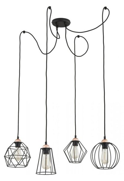 Lampadario a sospensione con filo GALAXY 4xE27/60W/230V ragno