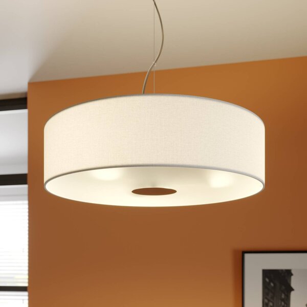 Lindby lampada a sospensione Josia, bianco, tessuto, Ø 47 cm, E27