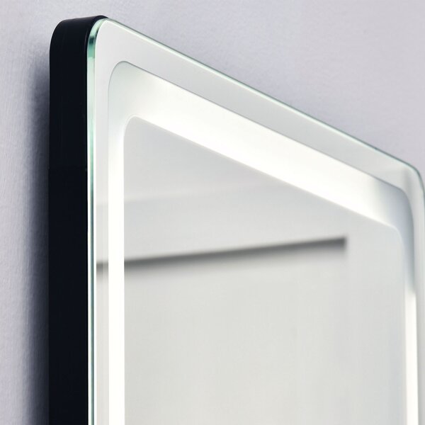 HOMCOM Specchio su supporto o a parete intensità e colore regolabile con telecomando 40 x 37 x 157,5H cm argento