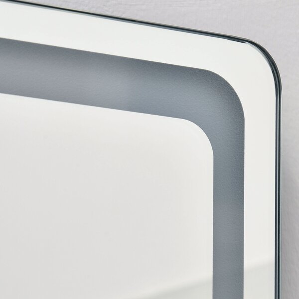 HOMCOM Specchio su supporto o a parete intensità e colore regolabile con telecomando 40 x 37 x 157,5H cm argento