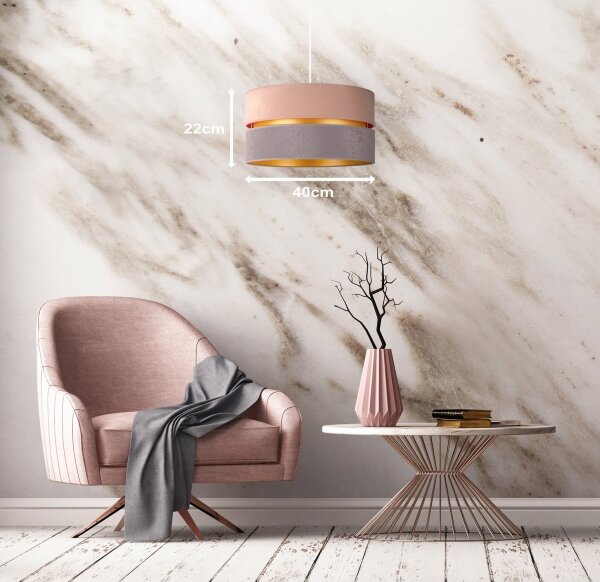 Duolla - Lampadario a sospensione con filo DUO 1xE27/15W/230V diametro 40 cm beige-grigio