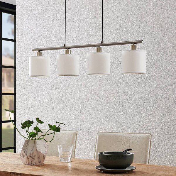 Lampada a sospensione Stannis Lindby, dimmerabile, Bianco / Opale, Soggiorno / Sala da pranzo, Metallo, Moderno, Lampada a sospensione