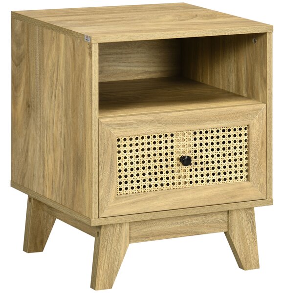 HOMCOM Comodino comodino con cassetto porta cannage e nicchia vintage 45 x 39 x 56,5 cm