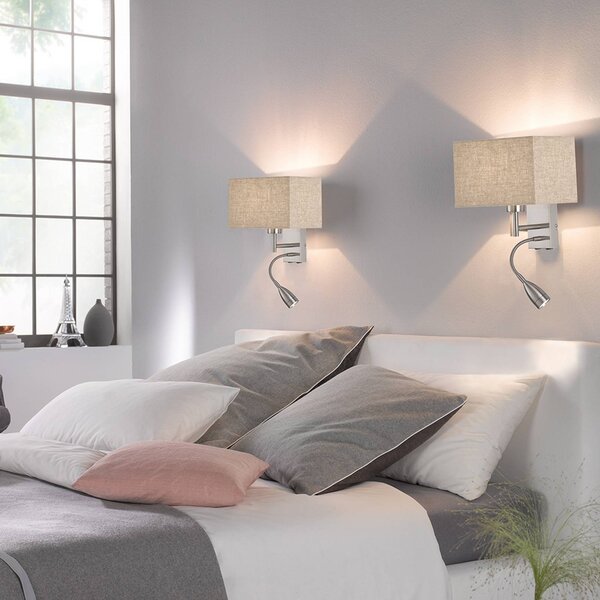FISCHER & HONSEL Applique da parete Dream, Alluminio / Grigio / Zincato, Soggiorno / Sala da pranzo, Metallo, Applique