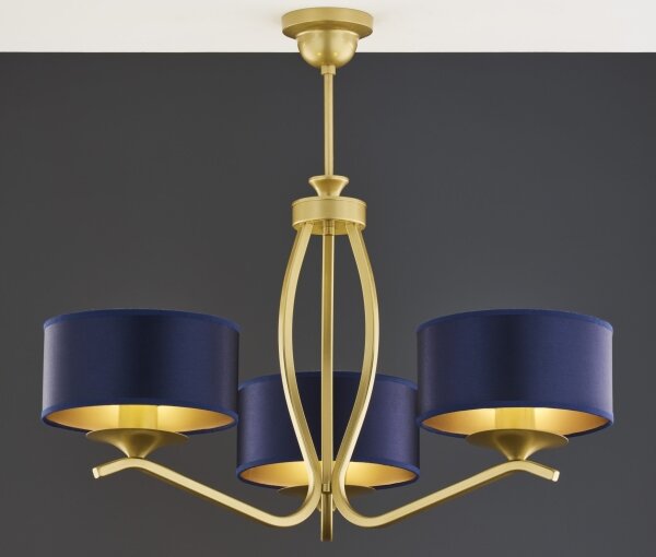 Jupiter 2113 - Lampadario a stelo KASZMIR 3xE27/15W/230V blu/oro