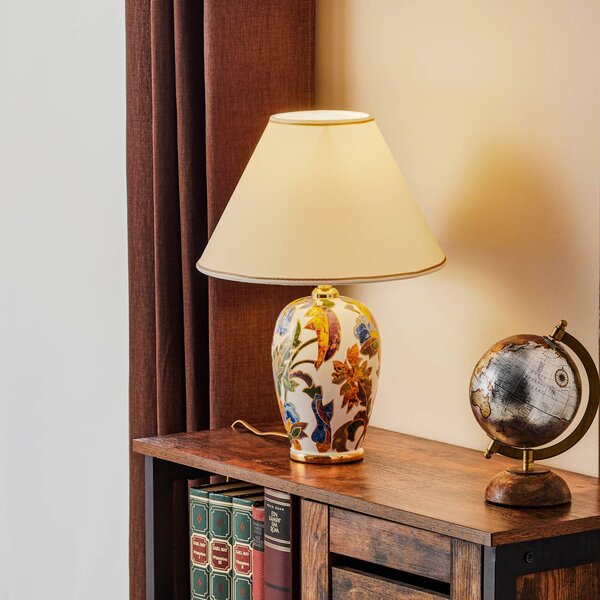 Austrolux Lampada da tavolo Damasco, Multicolore, Soggiorno / Sala da pranzo, Ceramica, Lampada da tavolo