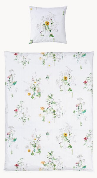 Set copripiumino in raso di cotone Nature Stripe