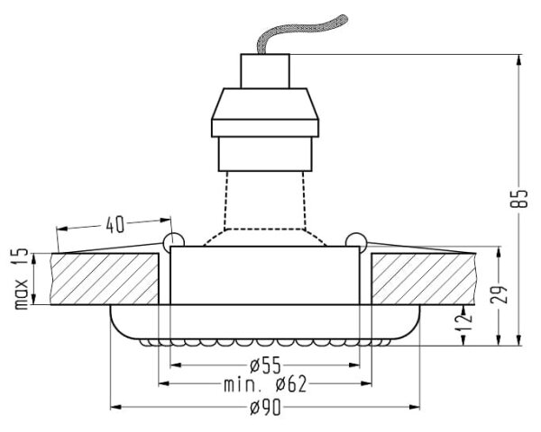 Lampada da incasso SOC 1xGU10/50W/230V