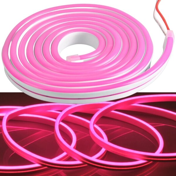 Striscia LED NEON 2 m LED/17W/12V IP65 rosa