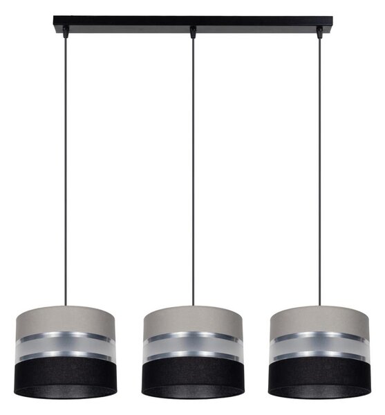 Lampadario a sospensione con filo CORAL 3xE27/60W/230V nero-grigio