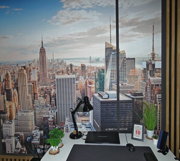 Carta da parati Veduta di New York, Carta da parati che aumenta lo spazio, Carta da parati Finestre, u59880 : Uwalls.it