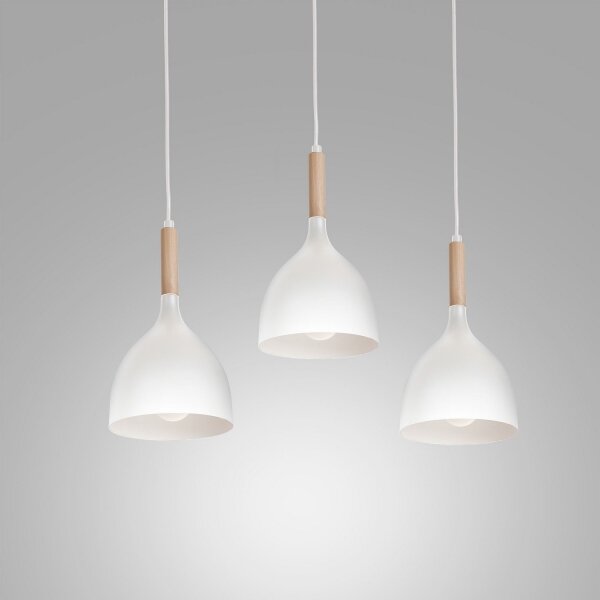 Lampadario a sospensione con filo NOAK WOOD 3xE27/60W/230V