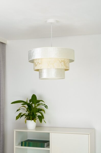 Duolla - Lampadario a sospensione con filo LUNETA 1xE27/40W/230V diametro 45 cm color crema