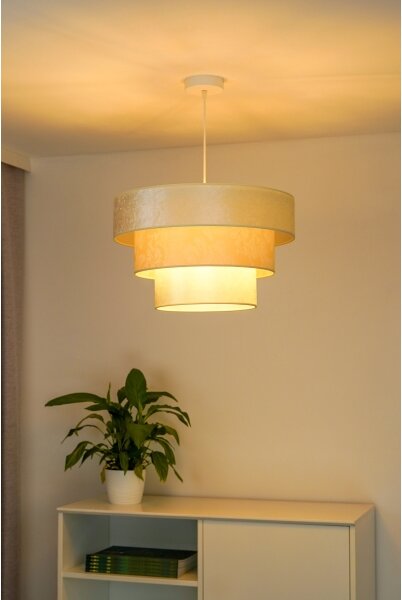 Duolla - Lampadario a sospensione con filo LUNETA 1xE27/40W/230V diametro 45 cm color crema