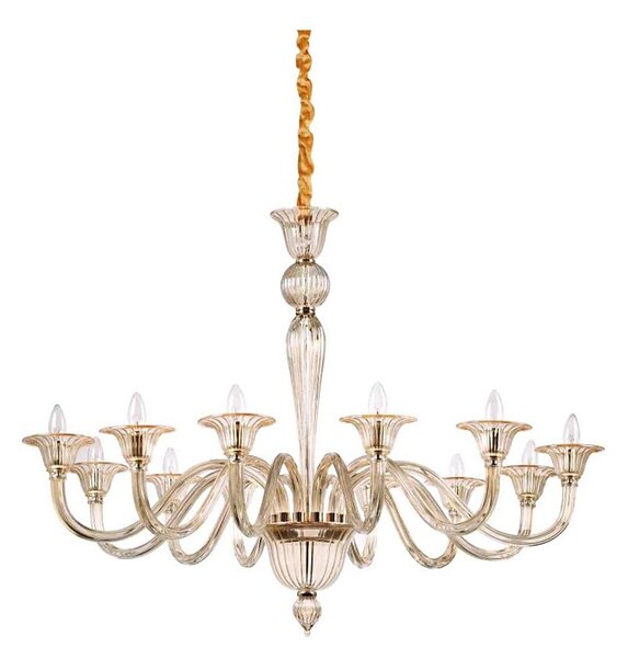 Ideal Lux - Lampadario a sospensione con catena BRIGITTA 12xE14/40W/230V diametro 120 cm ottone