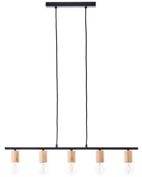 Brilliant - Lampadario a sospensione KERRY su cavo 5xE27/40W/230V nero/bambù