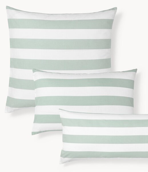 Federa reversibile in cotone a righe Lorena