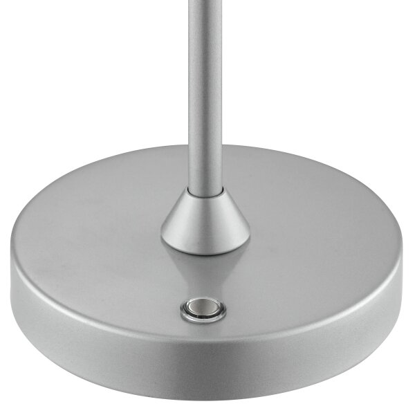 Brilliant - Lampada da tavolo a LED ricaricabile dimmerabile con controllo touch ELORA LED/2,5W/5V 2700K IP44 argento