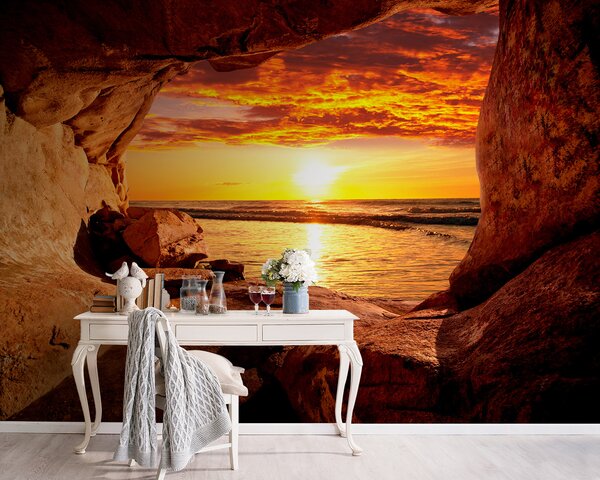 Carta da parati Tramonto tra le rocce, Carta da parati Natura, u60242 : Uwalls.it