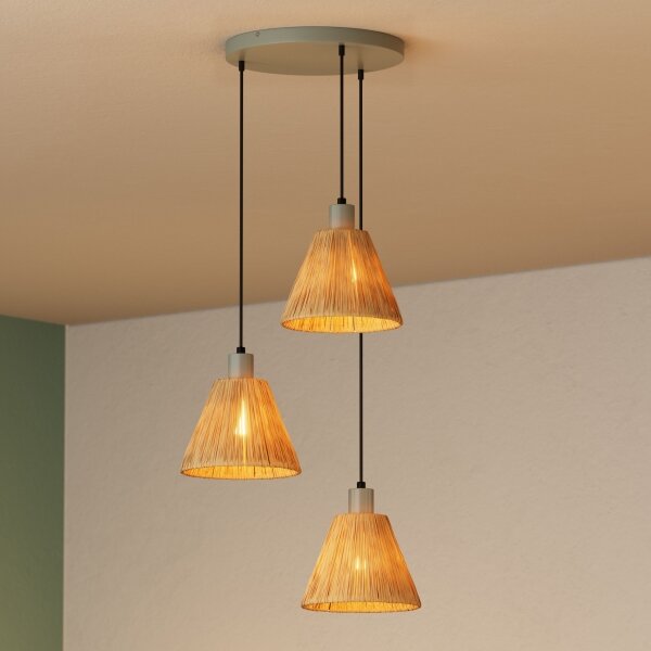 Ledvance - Lampadario a sospensione con filo DECOR RAFFIA 3xE27/15W/230V bastone di rafia