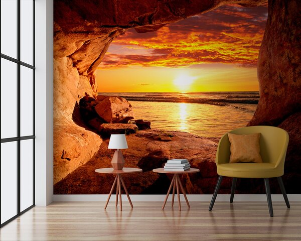 Carta da parati Tramonto tra le rocce, Carta da parati Natura, u60242 : Uwalls.it