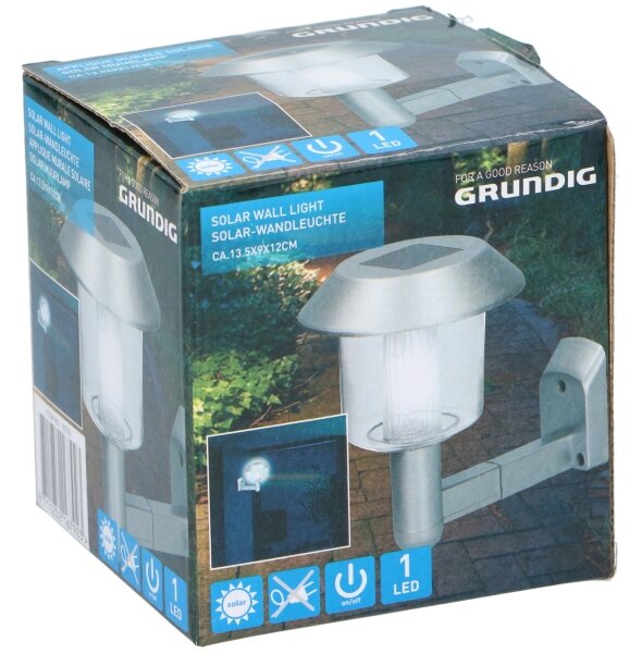 Grundig - Lampada da parete solare LED 1,2V 600 mAh