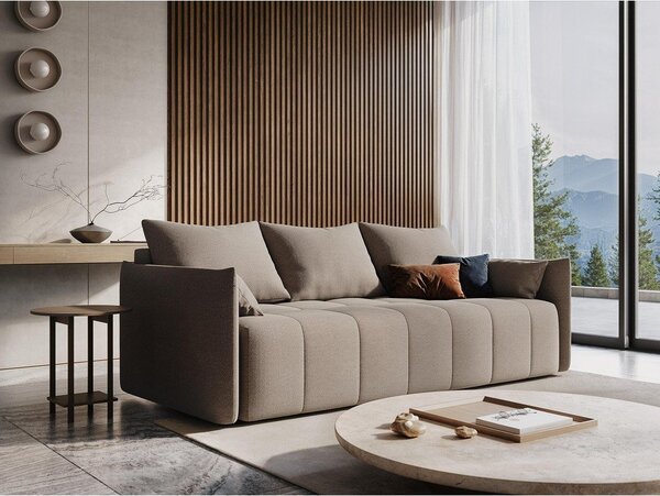 Divano grigio chiaro allungabile/con contenitore 225 cm Moku – Makamii