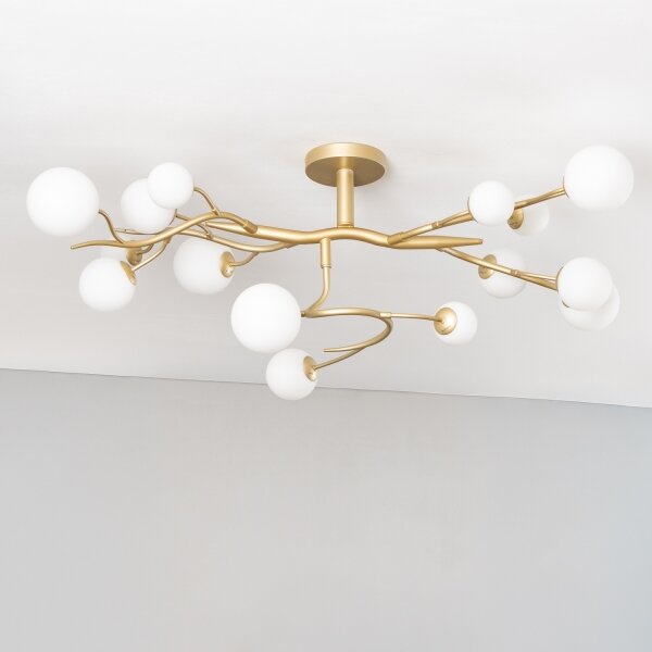 Brilagi - Lampadario a plafone LED MISTEL 15xG9/3W/230V oro/bianco