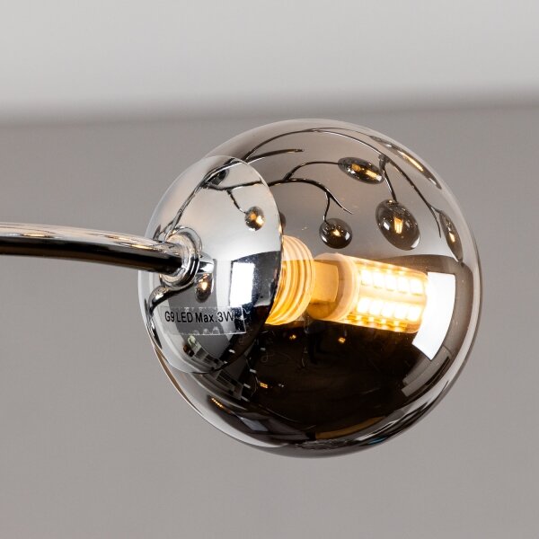 Brilagi - Lampadario a plafone LED MISTEL 15xG9/3W/230V nero cromato/fumé