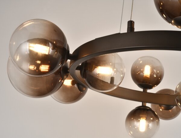Brilagi - Lampadario LED a sospensione con cavo MILLA 15xG9/3W/230V marrone/marrone fumé