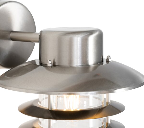 Lampada da parete industriale in acciaio IP44 - Shell