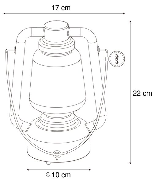 Lampada da tavolo ricaricabile 22 cm IP44 bianca - STORM Mini