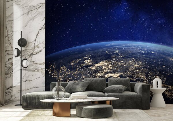 Carta da parati Notte Terra, vista dalla stratosfera, Carta da parati Spazio, u62035 : Uwalls.it