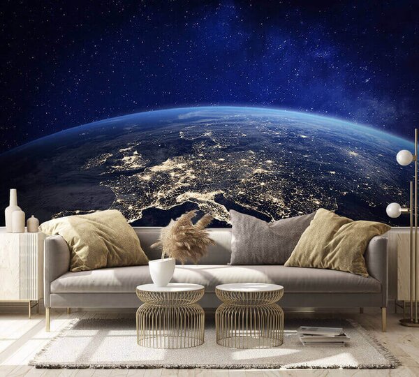 Carta da parati Notte Terra, vista dalla stratosfera, Carta da parati Spazio, u62035 : Uwalls.it