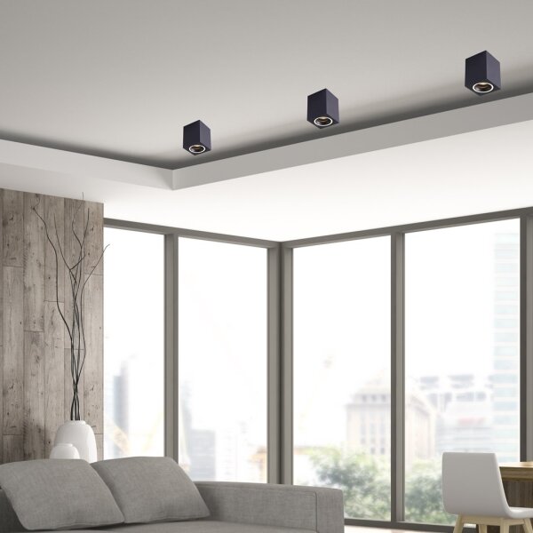 Faretto BIMA 1xGU10/25W/230V quadrato nero
