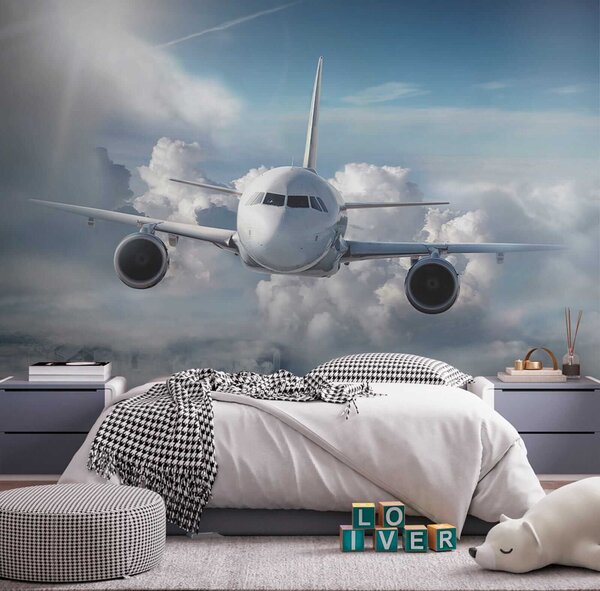 Carta da parati Un aereo tra le nuvole, Carta da parati Tecnica e trasporto, u62417 : Uwalls.it