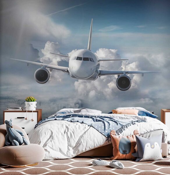 Carta da parati Un aereo tra le nuvole, Carta da parati Tecnica e trasporto, u62417 : Uwalls.it