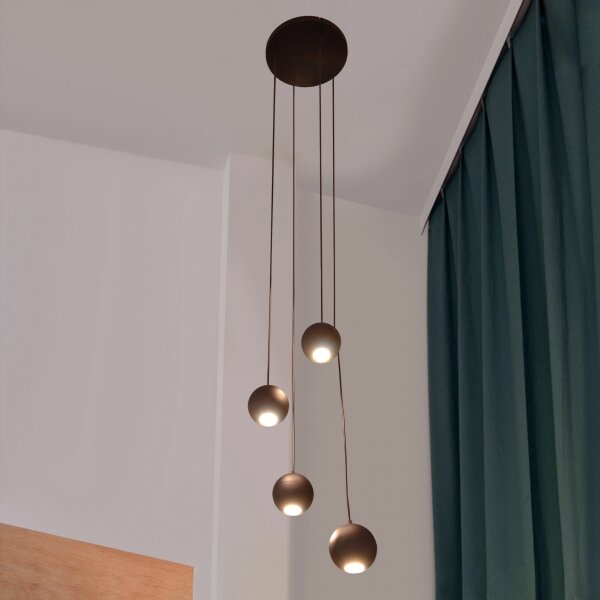 Lampadario LED a sospensione con filo MIDWAY 4xGU10/4,8W/230V nero