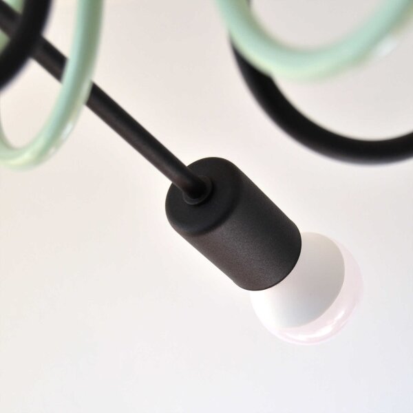 Lampadario a plafone OXFORD 4xE27/15W/230V nero/verde