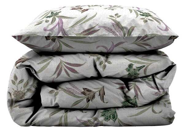 Biancheria da letto singola in cotone sateen verde e beige 140x200 cm Soft Tropic - Södahl