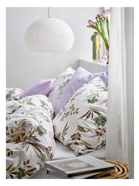 Biancheria da letto singola in cotone sateen verde e beige 140x200 cm Soft Tropic - Södahl