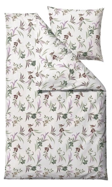 Biancheria da letto singola in cotone sateen verde e beige 140x200 cm Soft Tropic - Södahl
