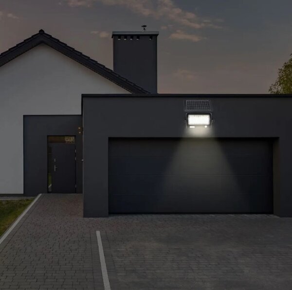 LED Faro solare dimmerabile con sensore LED/10W/3,7V 4000K IP65 + Porta USB