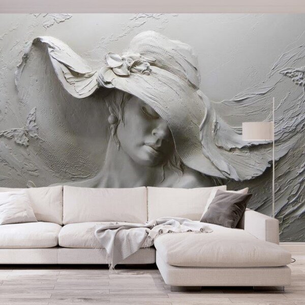 Carta da parati Donna in cappello 3D, Carta da parati 3D, u62592 : Uwalls.it